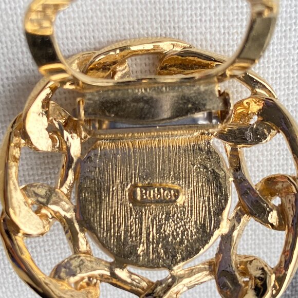 Butler Vintage Gold Chain Pearl Scarf Clip - Picture 4 of 6